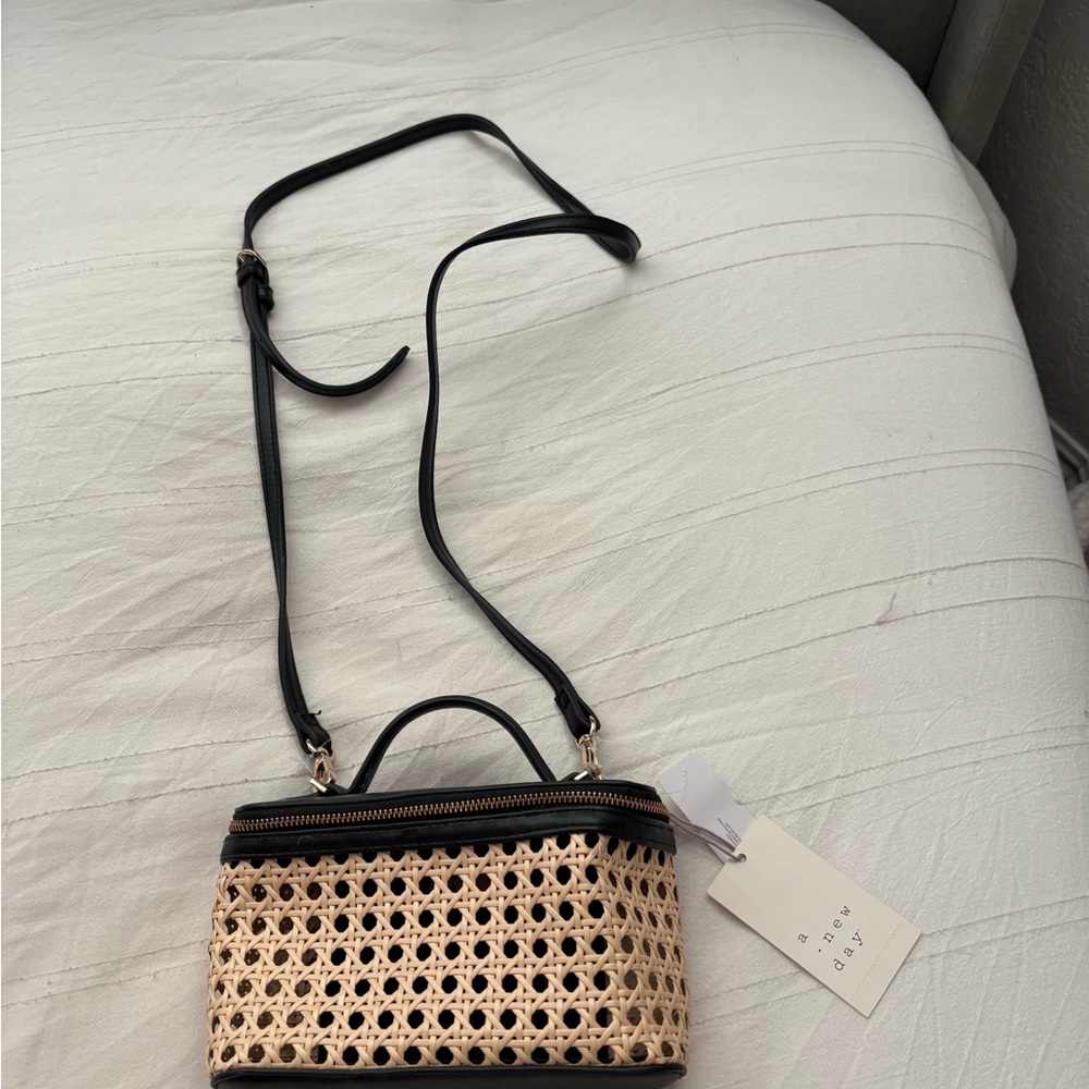 A New Day Black and Tan Crossbody Bag